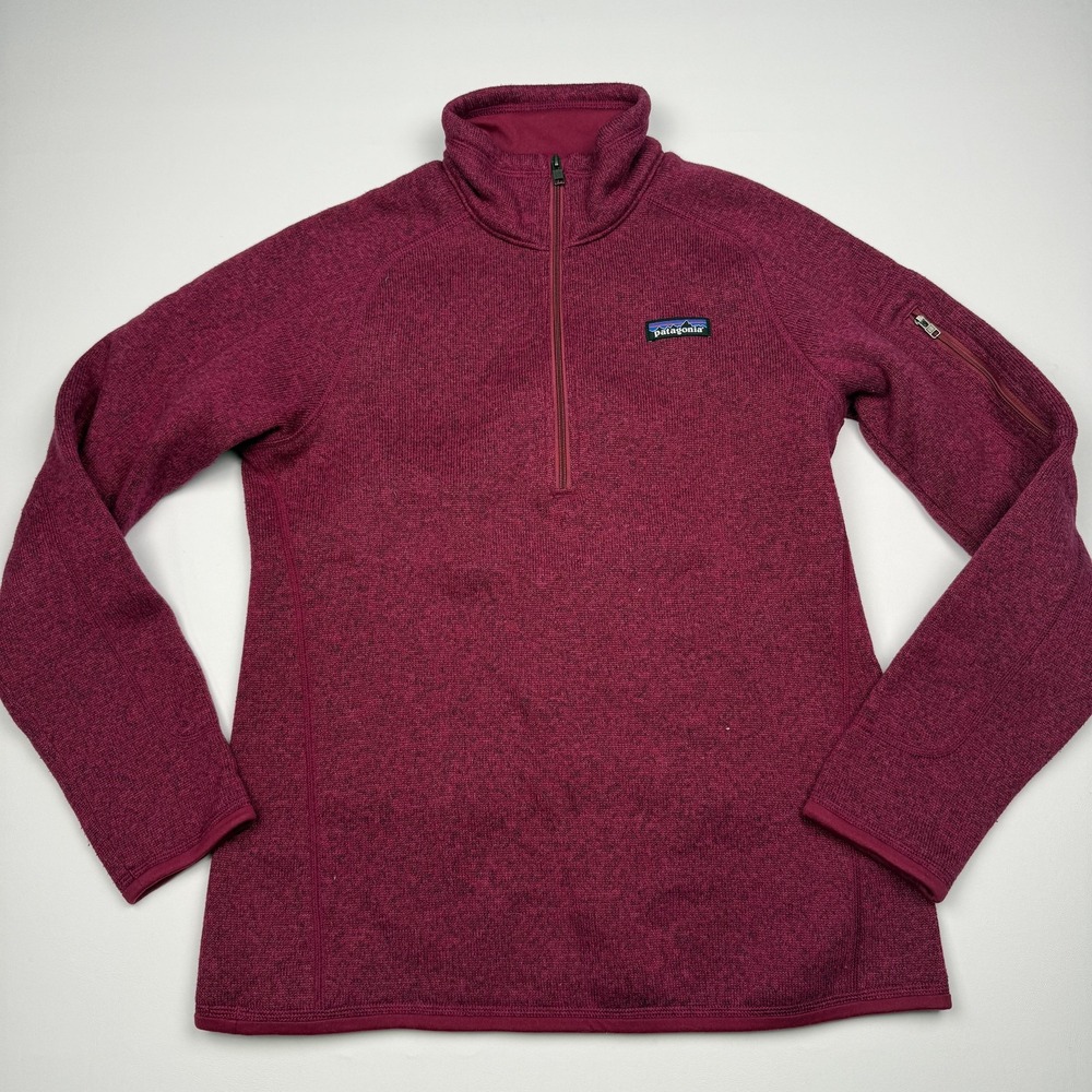 Patagonia Sweater Womens Medium Pink Better Sweater 1/4 Zip Fleece Knit 25617